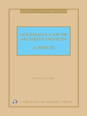 cover image of Louisiana Law of Security Devices
